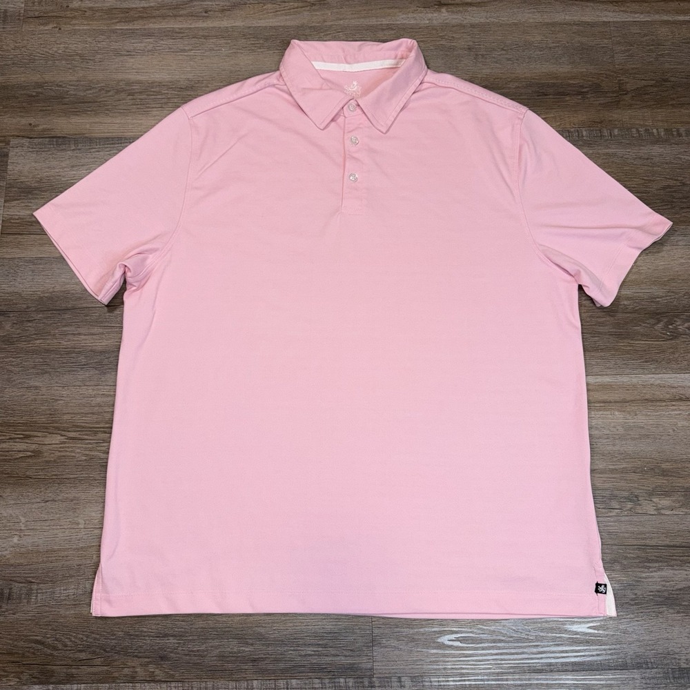 Rugby University Polo Shirt Mens XL Pink Short Sleeve Soft Cotton Casual Golf